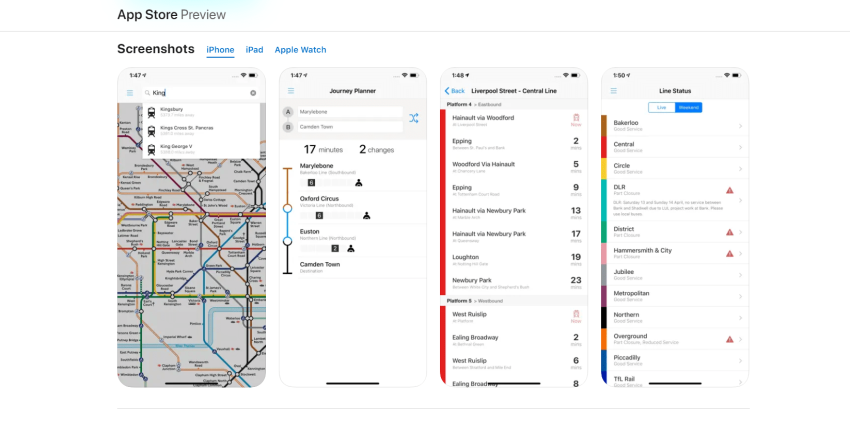 London Tube Live App 