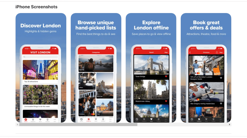 Visit London travel app 